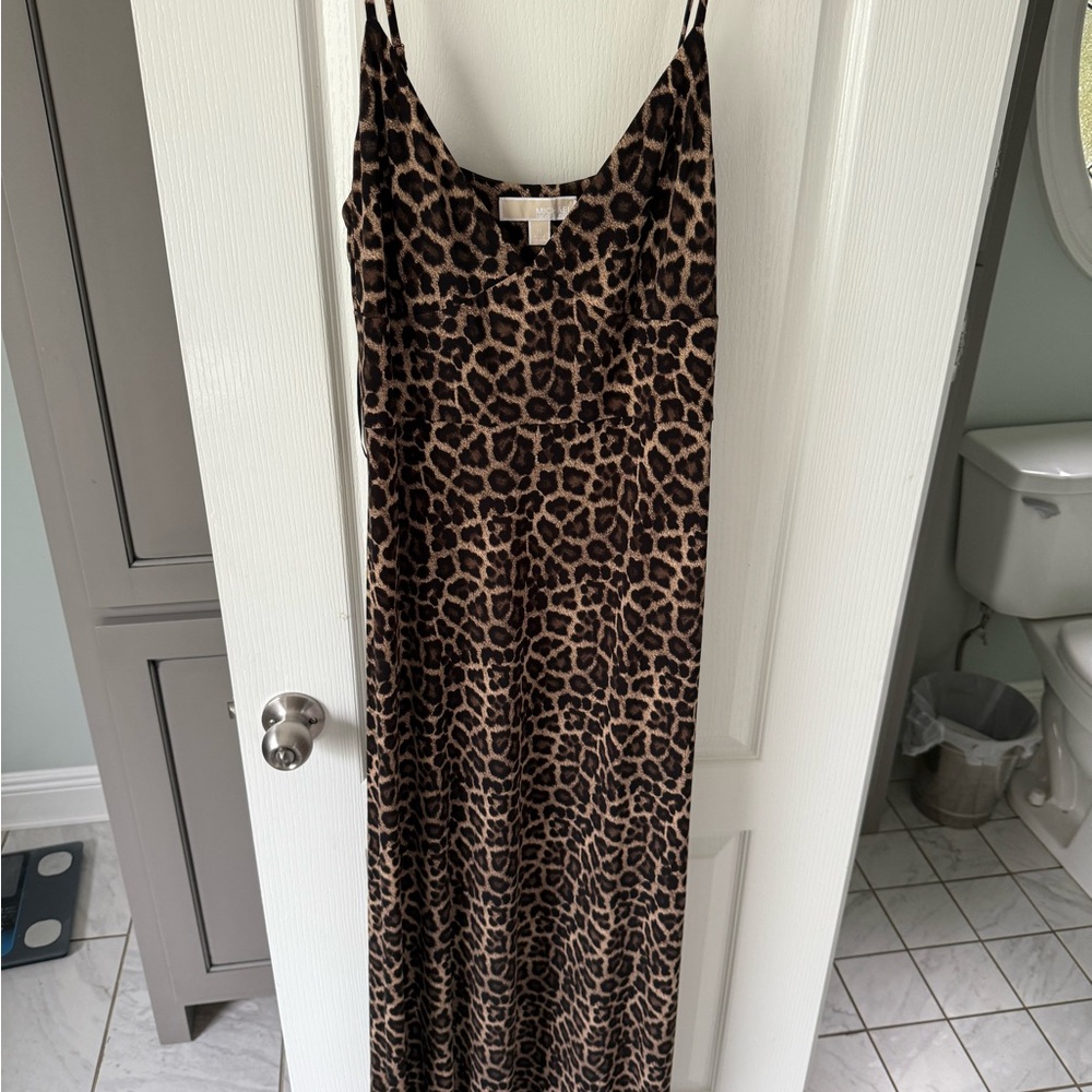 Michael Kors Brown Leopard Print Dress